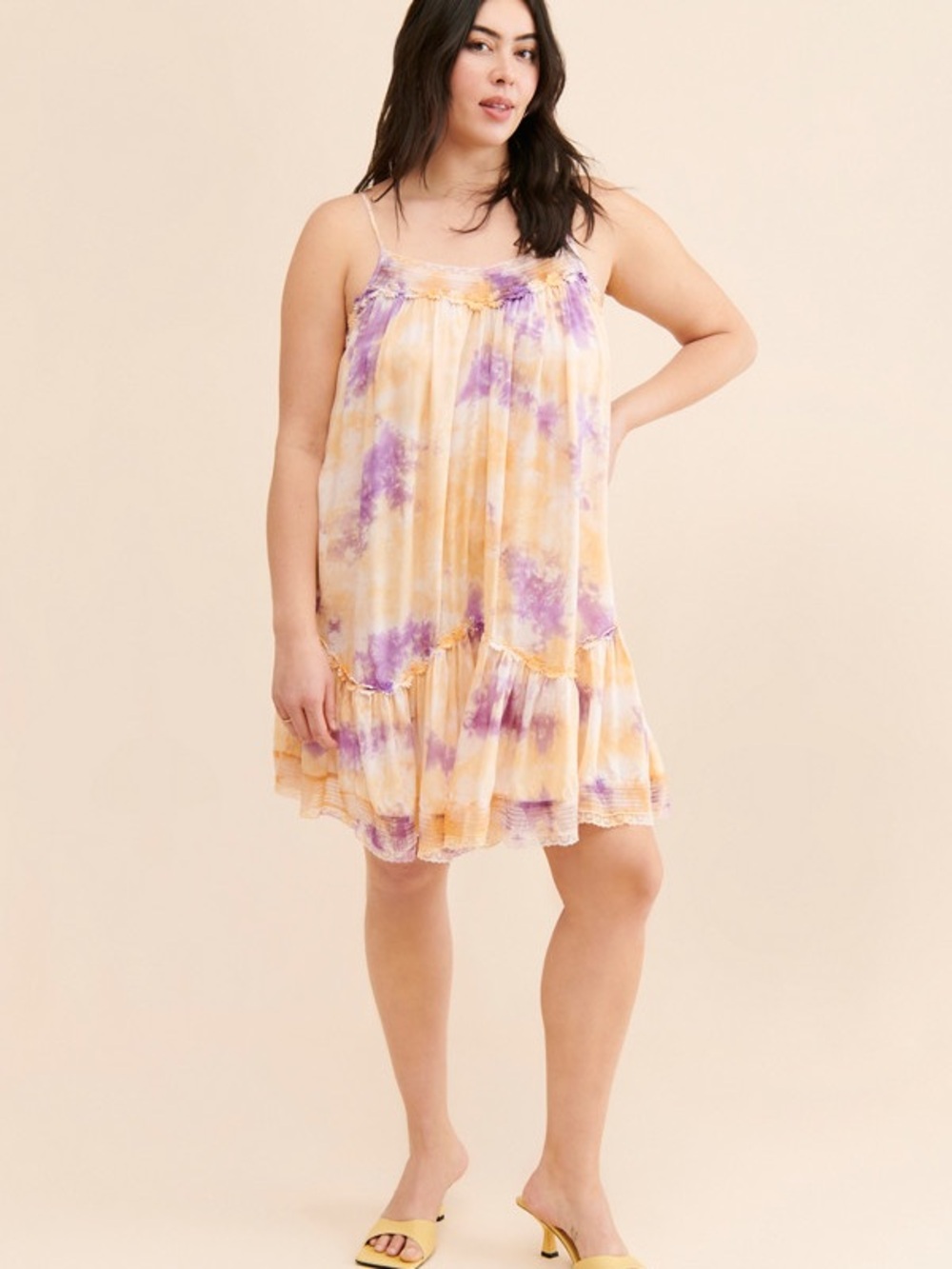 Anthropologie Tie-Dye Boho Slip Dress | Size Large